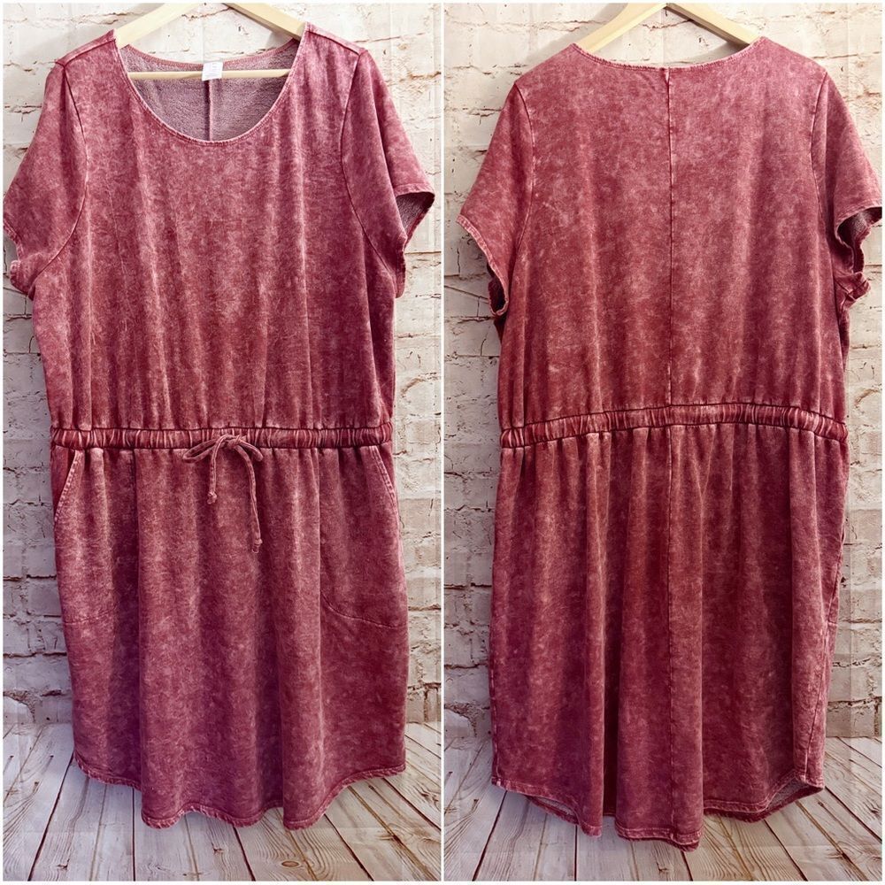 Livi Lane Bryant plus size acid wash drawstring dress